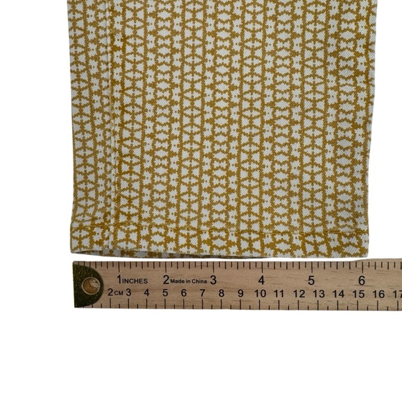 Prana Kara Marigold Mixer Mustard Cream Patterned Pants Size 6 28 Straight Leg - Picture 11 of 11